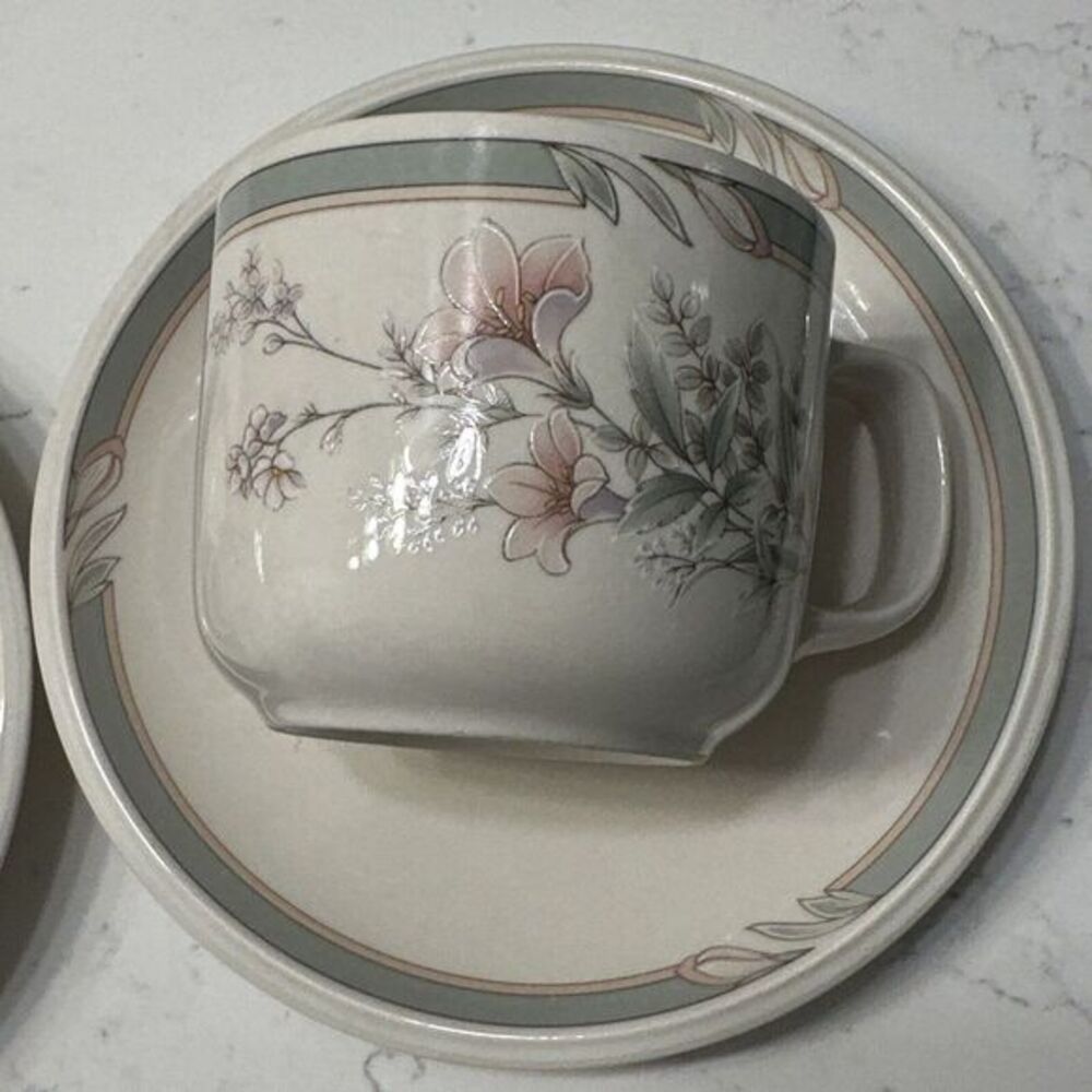 Keltcraft Misty Isle Collection Noritake Deerfield Pattern -‎ 2 Cups And Saucers - Picture 9 of 11
